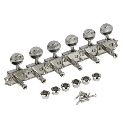 FLEOR Guitar Tuning Pegs 6-in-line Machine Heads Tuners Nickel for ST Style