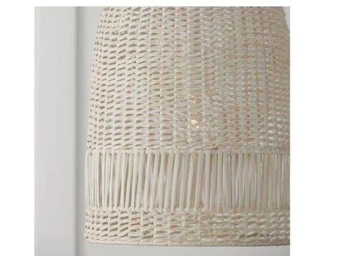 Capital Lighting Naomi 1-Light Chalk White Hand-Woven Painted Rattan Basket - Picture 4 of 5