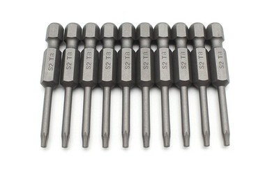 TMAX 10 Piece T8 Round Shaft 2 Inch Length Screwdriver Insert Bits Hex Shank