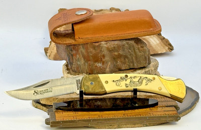 Schrade USA 507SC Scrimshaw Mtn Lion Single Blade Lockback w/case--1674.26