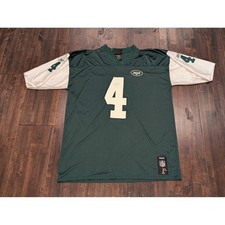 New York Jets Jersey Mens XL Green White NFL Football Brett Favre 4 Reebok