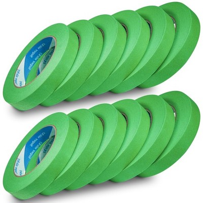 12 Rolls Automatic Refinish Masking 0.7 Inch x 60 Yards x 0.15 mm, Green 