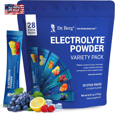 Dr. Berg Sugar Free Electrolyte Powder Packets (Variety Pack) - Daily Electrolyt