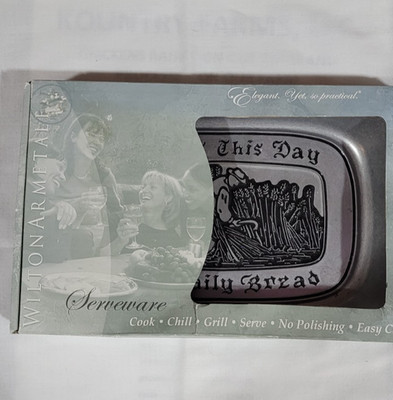 Wilton Armetale RWP Pewter Bread Platter Give Us This Daily Bread NIB