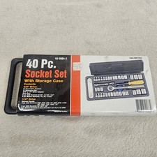 40 Piece Socket Set W/ Case 3/8"  1/4" Drive SAE And Metric Ratchet Sockets