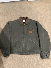Carhartt J97 MOS Detroit Jacket Vintage USA Moss Green Mens Large Blanket Lined