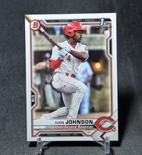 Ivan Johnson 1st Prospect Rookie 2021 Bowman Card #BCP-149 Cincinnati Reds. rookie card picture