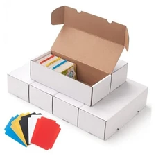 6 Pack Trading Card Storage Box,Cardboard Sports Game Card Storage White