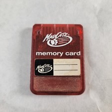 Mad Catz Memory Card PS1 Cherry Red Playstation One 4709FLF Vintage