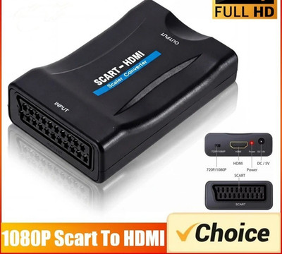 Scart zu HDMI auf Konverter Wandler AV Scaler Converter Adapter 1080P HD TV NEU