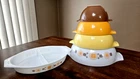 Vtg Pyrex Town & Country Cinderella Mixing Bowls & Divided Casserole -Near Mint!