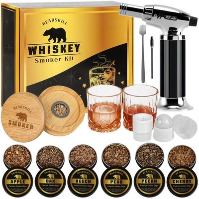 Whiskey Smokey Kit with Wood Chips - Old Fashioned Cocktail Smoker Set