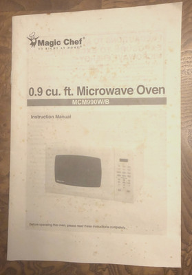 Magic Chef 0.9 cu. Ft. Microwave Oven   MCM990W/B Instruction Manual