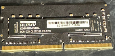 KLEVV DDR4 8GB (1x8GB) 3200MHz CL22 1.2V SODIMM y SK Hynix Chip