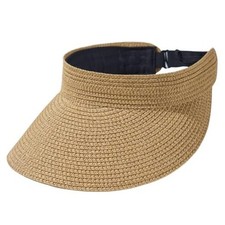 Sun Visor Hats for Women Foldable Straw Visor Hat Wide Brim Summer Beach Cafe