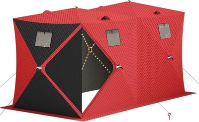 Portable Insulated Pop-Up Ice Fishing Shelter,25 Sq Ft Fishable Area,Windproof