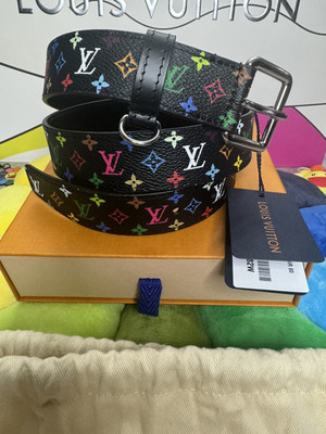 Louis Vuitton Takashi Murakami D-Ring Belt 2025 Monogram Multicolor canvas Sz 80