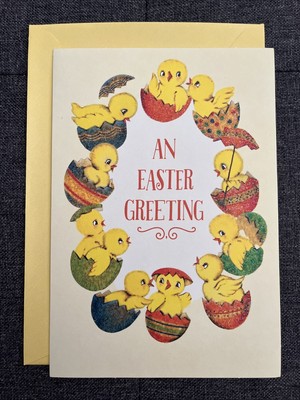 Hallmark Greeting Card An Easter Greeting Happy Easter Wishes Chicks in Eggs