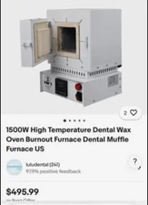 Dental Lab Wax Burnout Furnace 1000℃ High Temperature Mini Wax Muffle Oven 110V