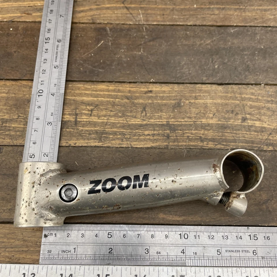 Zoom Quill Stem Silver 25.4mm Clamp 28.6mm 1 1/8 Steerer Vintage MTB Bike Giant - Image 3 of 4