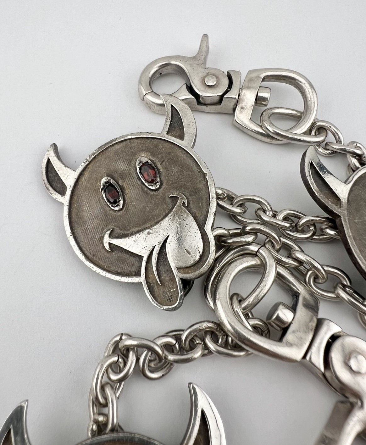CUSTOM Vtg 171g Solid Sterling Silver Devil Demon… - image 3