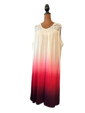 Hombre White Red Purple Short Dress Sz 2X-3X Lace Shoulders NEW A-Line Sundress