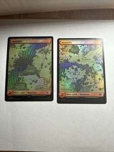 2 X MTG Lord of the Rings Mountain Foil 0278 And 0279 NM