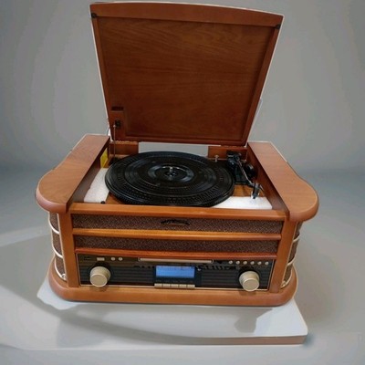Shuman Vintage 9-in-1 Wireless Music Center mit Fernbedienung, DAB Digital/UKW,