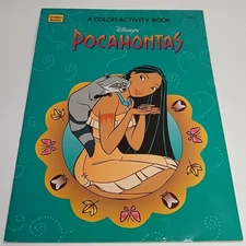 VTG 1995 Disney Golden Books Pocahontas Coloring Activity Book Not Colored Rare