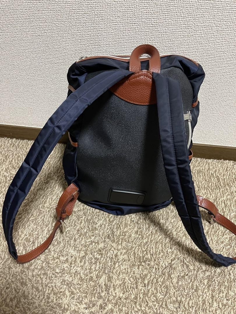 【新品同様】オロビアンコ　ネイビー ナイロンリュック レザーアクセント Orobianco Nylon Backpack | eBay
