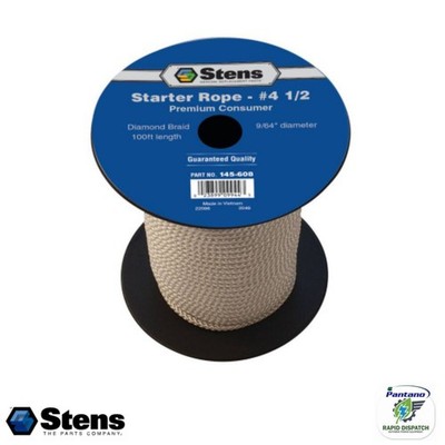 Stens 100' Diamond Braid Starter Rope #4-1/2 | 9/64'' | Heavy Duty Pull Cord Spoo