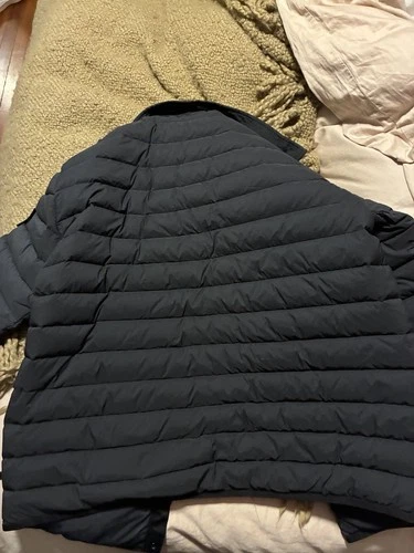 Stone Island Jacket Mens Medium Gray Down Puffer Quilted Button Front Collared image 7