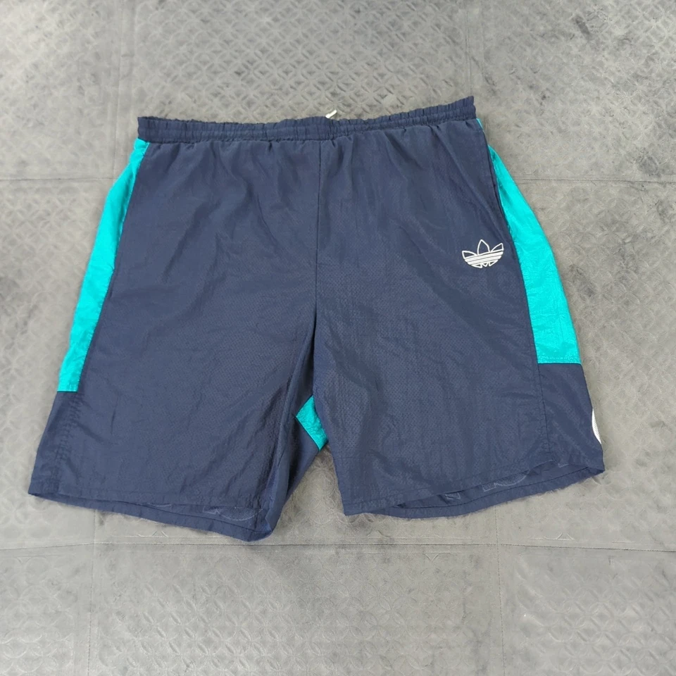 Bañador Adidas Vintage Forrado 8" Entrepierna Bolsillos Deletreados Cordón Hombres Grande Foto 2 de 4