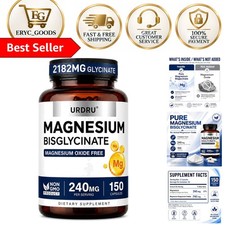 Suplemento de glicinato de magnesio de alta calidad: 2182 mg en 150 cápsulas para