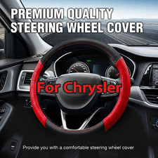 2024 New15 Blackred Steering Wheel Cover Genuine Leather For Chrysler