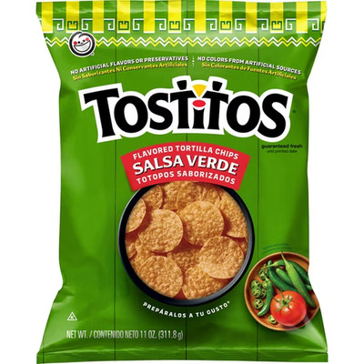 Tostitos Tortilla Chips Salsa Verde   11 oz Bag