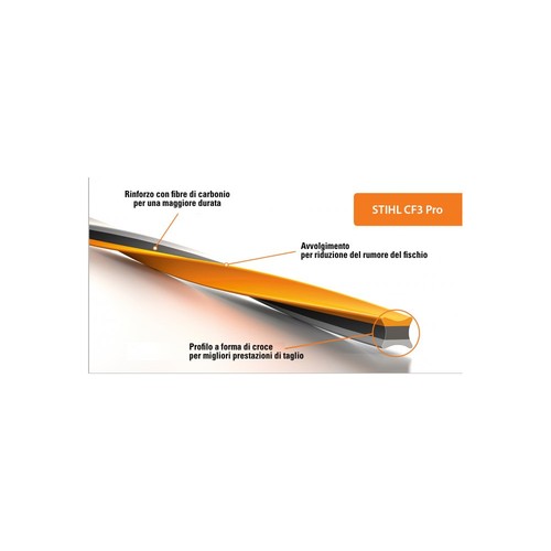 FILO SPECIALE NYLON STIHL CF3 PRO QUADRO 2,7 MM X 53 METRI PER FALCIATURA - Foto 2 di 4