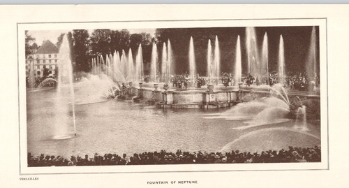 1907 Fountain of the Neptune in the Gardens of Versailles France Print