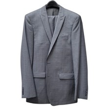 Calvin Klein Extreme Slim Fit 2-Button Side-Vent Gray Wool Suit 42L Pants 36/32