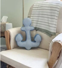 Target Room Essentials Anchor Shaped Toss Pillow 15”x 12.5” Summer Nautical NEW!