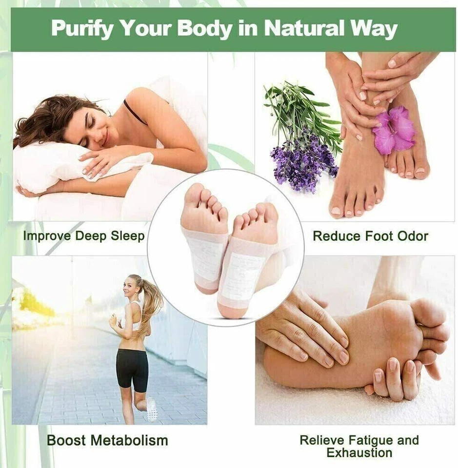 100 PEZZI CEROTTI DETOX PER PIEDI PRINCIPI ATTIVI NATURALI DETOX DORMIRE MEGLIO - Immagine 2 di 4
