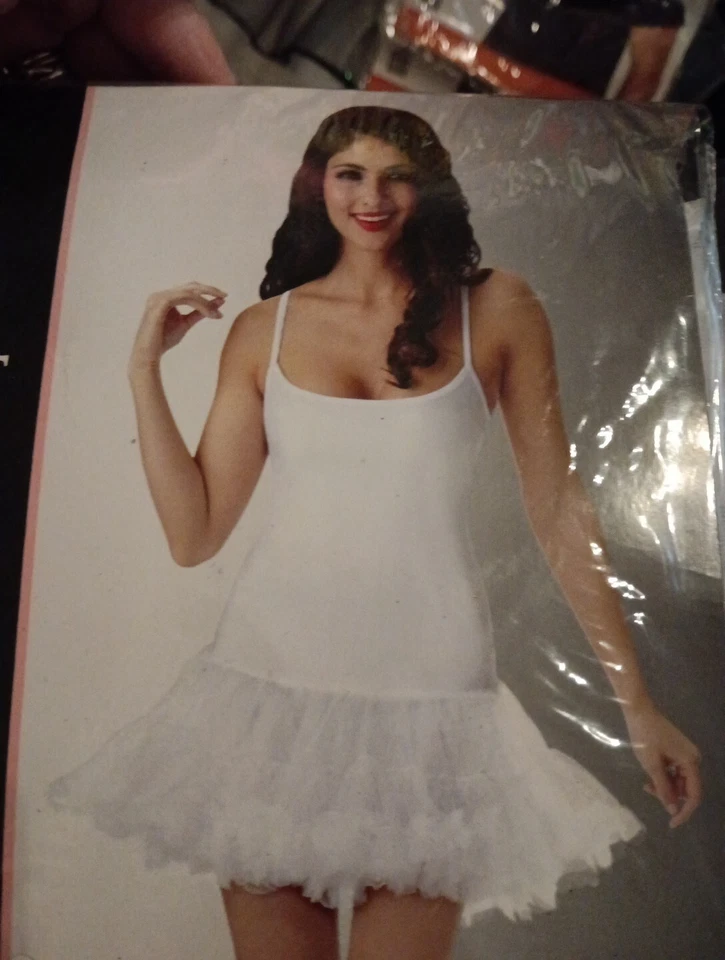  Tank Mini Dress White Petticoat Costume Sexy S/M - Image 2 of 2