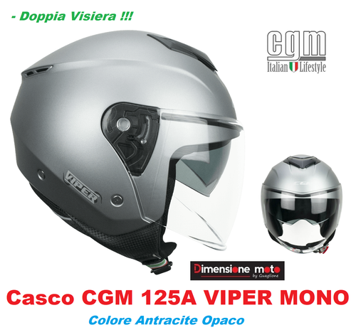 Casco JET Doppia Visiera CGM 125A VIPER MONO Antracite Opaco Taglia M 57/58  cm | eBay