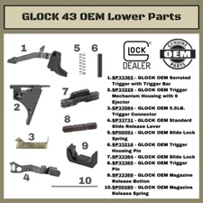 Glock 43 Complete Lower Parts 9-MM LPK Kit OEM GENUINE FACTORY GLOCK BRAND PARTS
