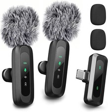"2 x Microfonos Mini Inalambrico de Para Celular Android iosTipo C Camara Solapa