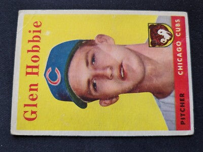 1958 Topps Baseball Card # 467 Glen Hobbie - Chicago Cubs RC (VG)