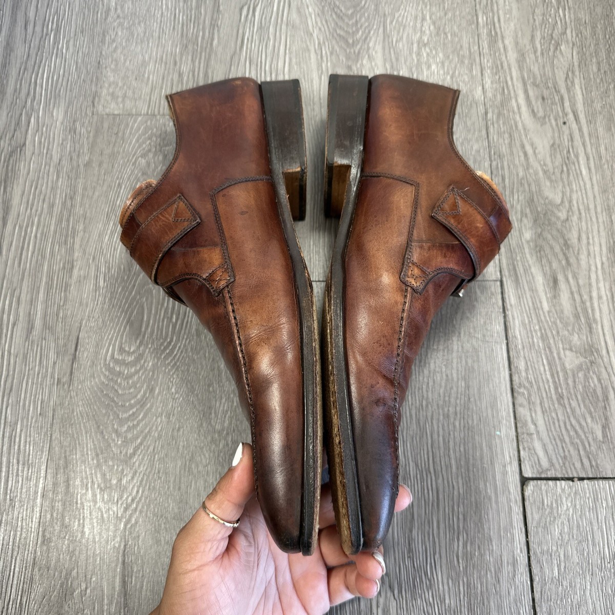 Magnanni 12437 Single Monk Strap, Brown MAde In Spain And 9M 