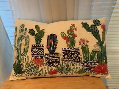 Decorative Southwest Cactus Pillow 20 x 14 rectangle