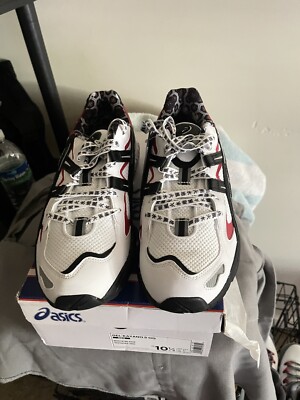 ASICS GEL KAYANO 5 OG WHITE/BLACK/RED SNEAKERS MENS SIZE 10.5