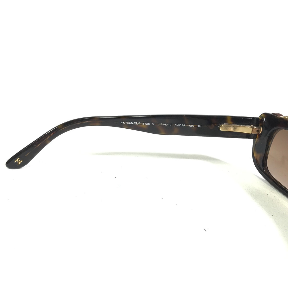 Chanel Sunglasses 5130-Q c.714/13 Brown Gold Woven Leather 